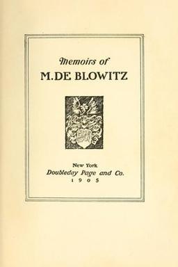Cover of Memoirs of M. de Blowitz
