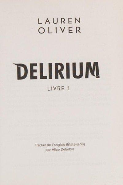Cover of Delirium