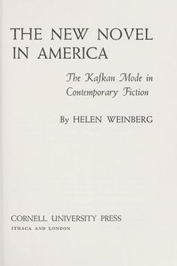 Cover of The new novel in America