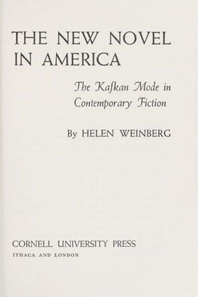 Cover of The new novel in America