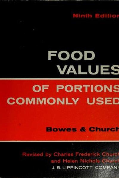 Cover of Food values of portions commonly used