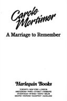 Cover of A Marriage to Remember