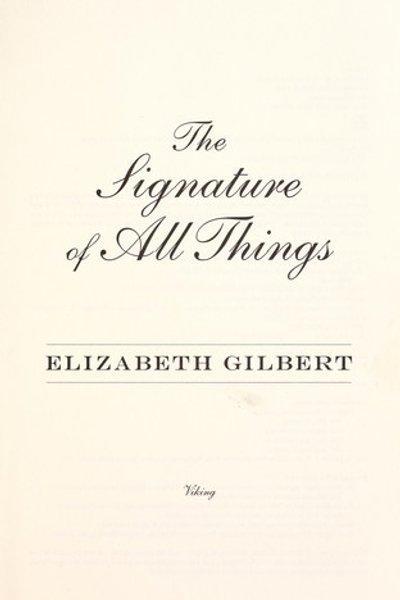 Cover of The signature of all things
