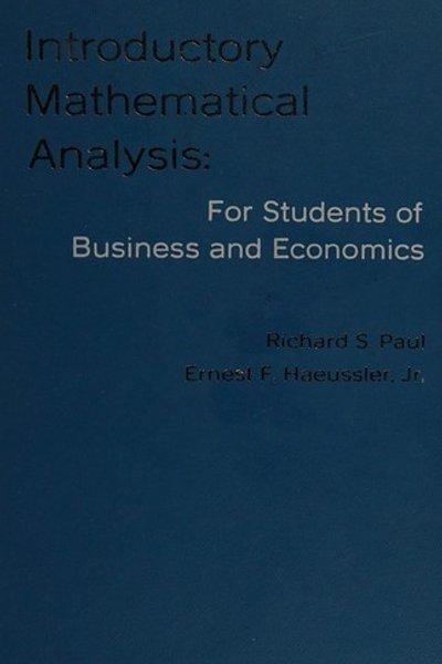Cover of Introductory Mathematical Analysis