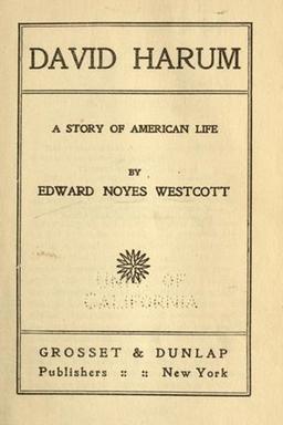 Cover of David Harum