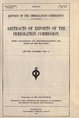 Cover of Reports of the Immigration Commission