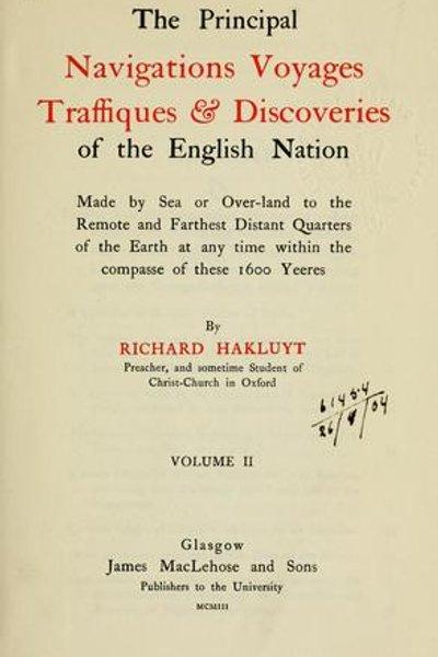 Cover of The principall navigations, voiages, and discoveries of the English nations