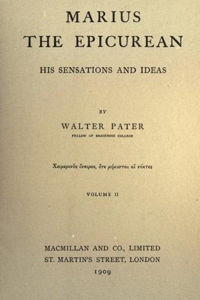 Cover of Marius the Epicurean