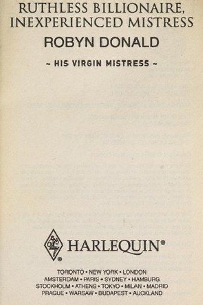 Cover of Ruthless Billionaire, Inexperienced Mistress
