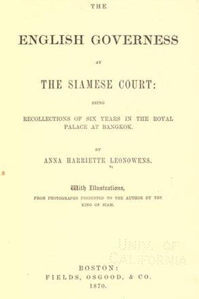 Cover of The English Governess at the Siamese Court