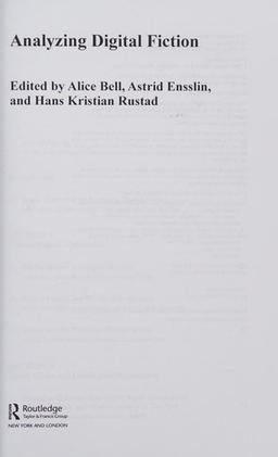 Analyzing Digital Fiction