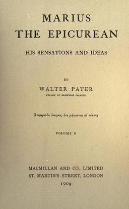 Cover of Marius the Epicurean