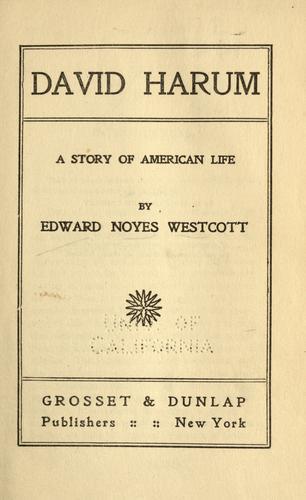 Cover of David Harum