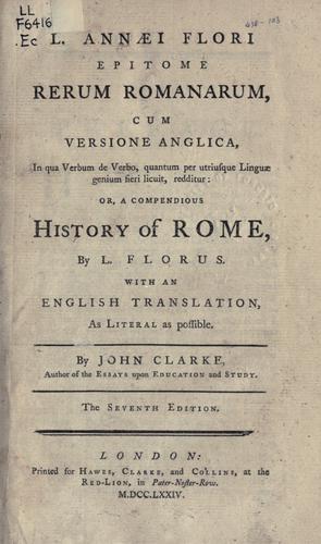 Cover of Epitome rerum Romanarum