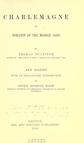 Cover of Legends of Charlemagne, or, Romance of the Middle Ages