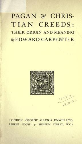 Cover of Pagan & Christian creeds