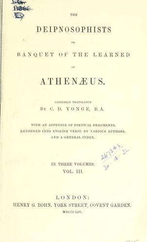 Cover of The Deipnosophists