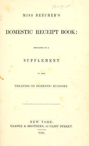 Cover of Miss Beecher's domestic receipt book
