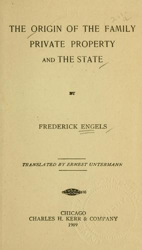 Cover of Der Ursprung der Familie, des Privateigenthums und des Staats