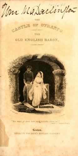 Cover of Castle of Otranto . by : Horace Walpole