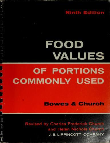 Cover of Food values of portions commonly used