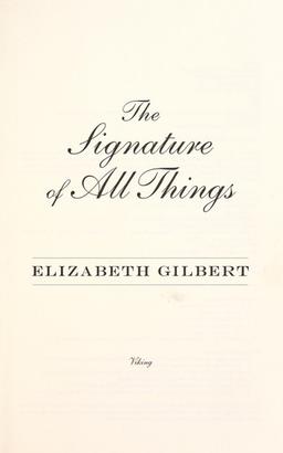 Cover of The signature of all things