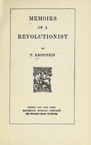 Cover of Memoirs of a Revolutionist
