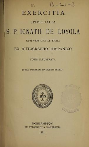 Cover of Exercitia spiritualia