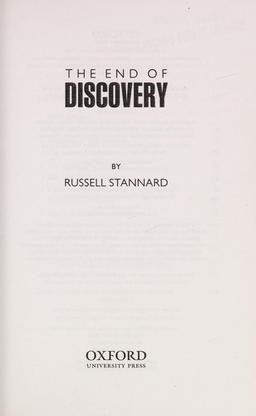 Cover of The end of discovery
