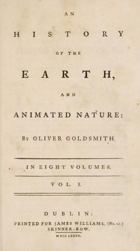 Cover of An history of the earth, and animated nature