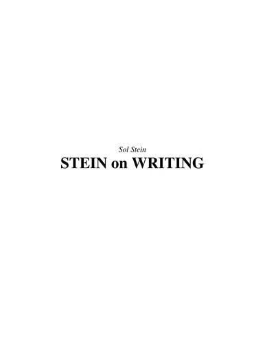 Cover of Stein on writing