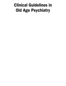Cover of Clinical guidelines in old age psychiatry
