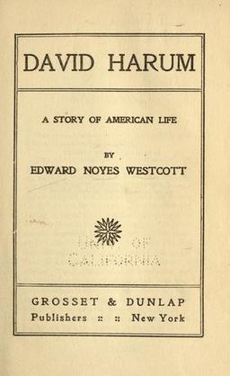 Cover of David Harum