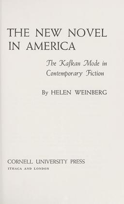 Cover of The new novel in America